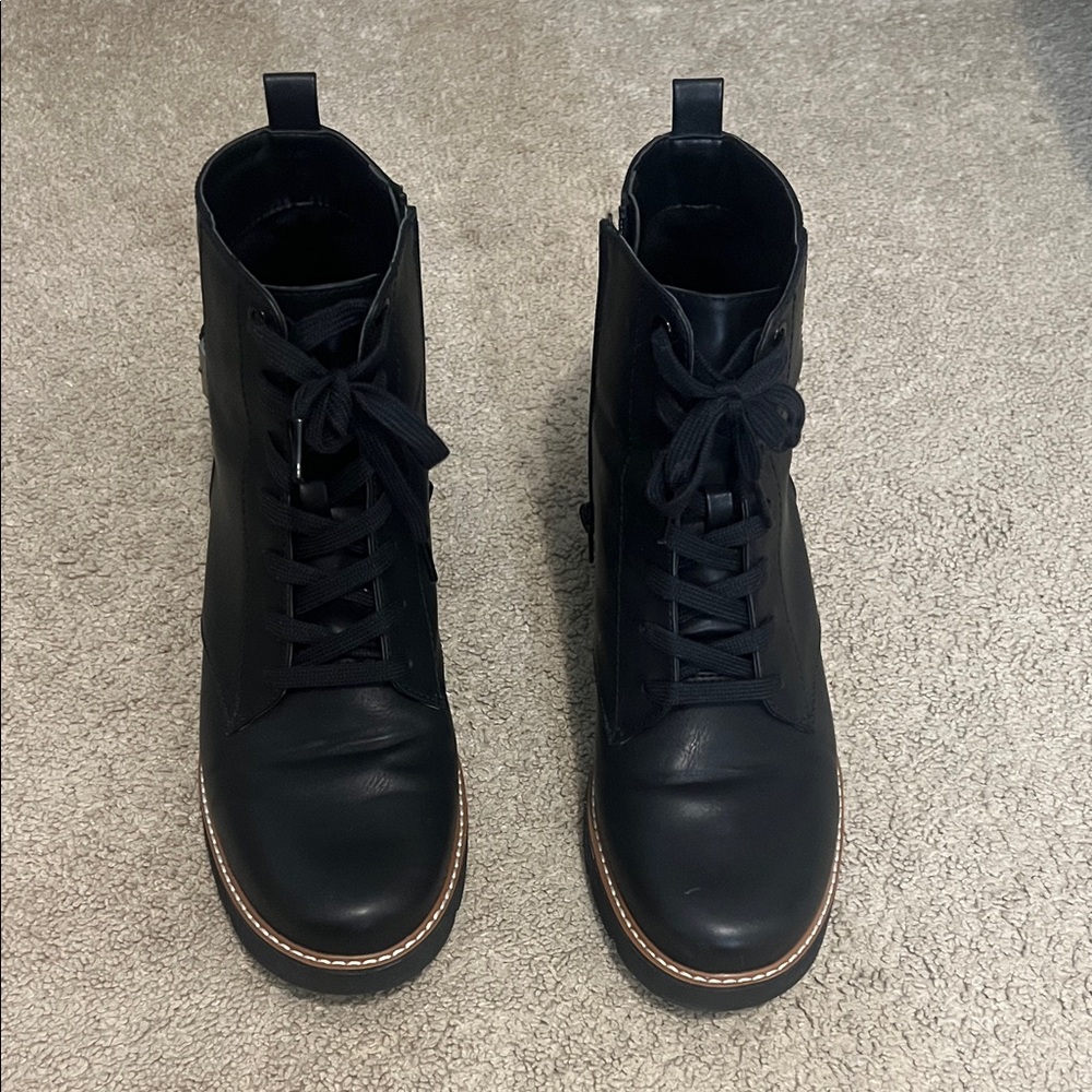 Naturalizer Black Leather Women's Moto Boots